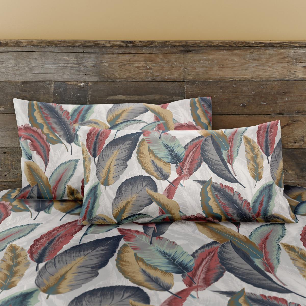 Antique Leaf Red Grey Duvet Cover Set - Red/Grey / King Duvet Set – image 3