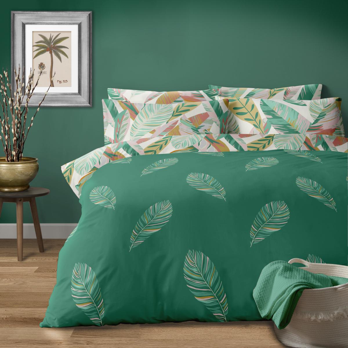 Palm Leaves Green Multi Duvet Cover Set - Green/Multi / King Duvet Set – image 2
