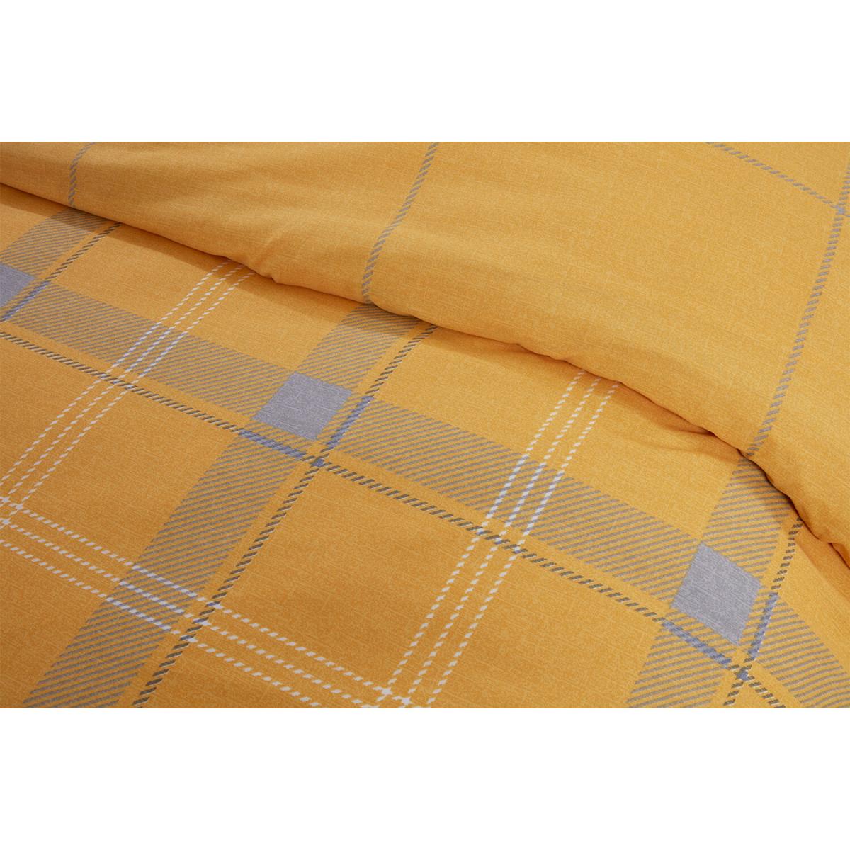 Langley Check Duvet Cover and Pillowcase Set - Ochre / King – image 3