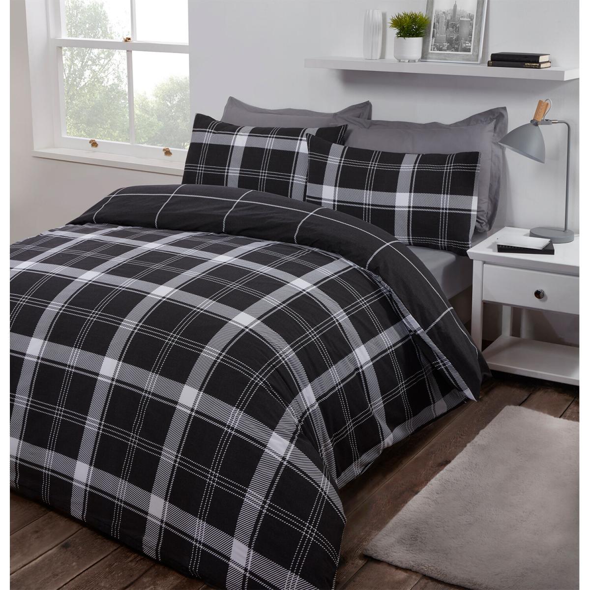 Langley Check Duvet Cover and Pillowcase Set - Ochre / King – image 8