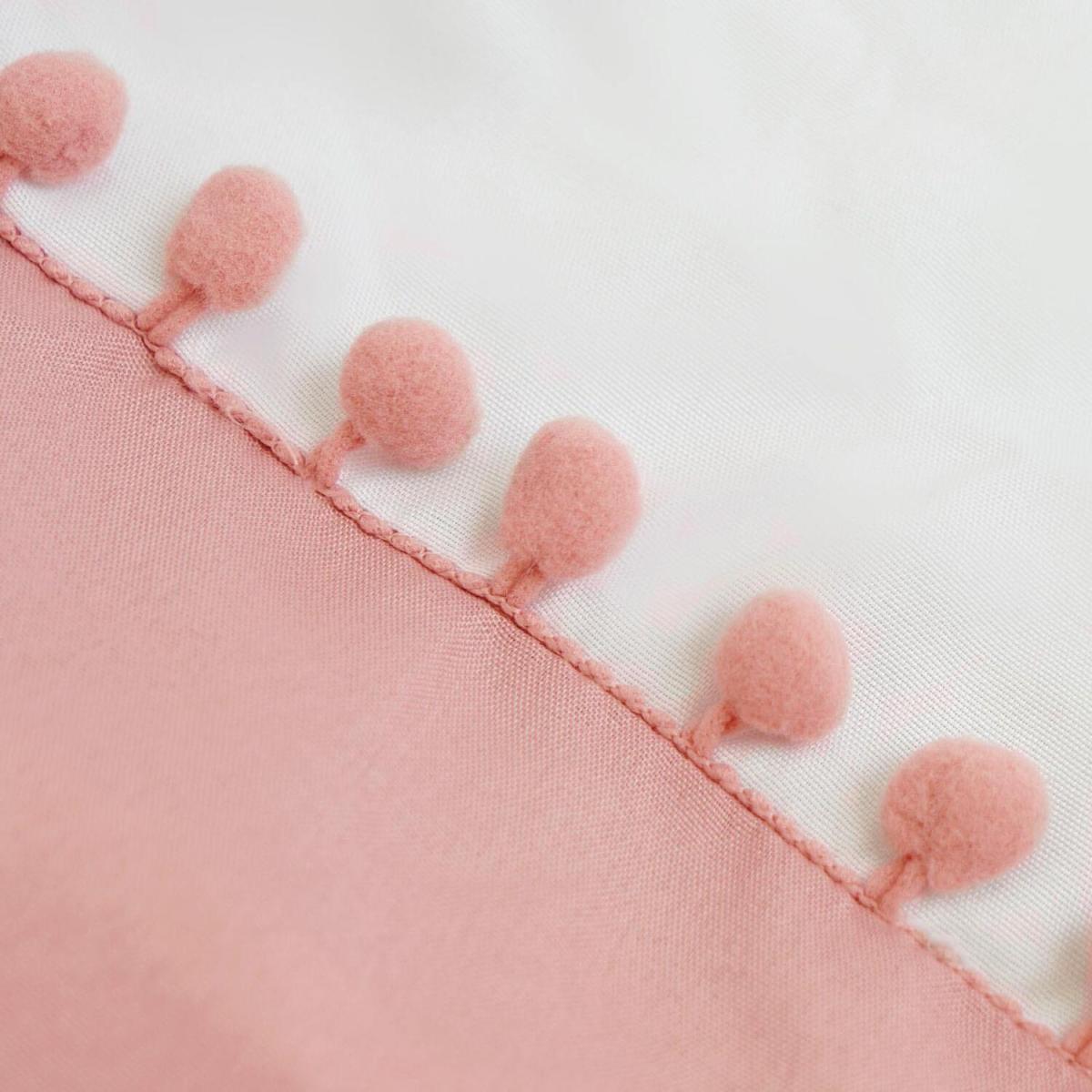 Dreamscene Pom Pom Trim Duvet Cover with Pillowcase Bedding Set - Pink / King – image 6