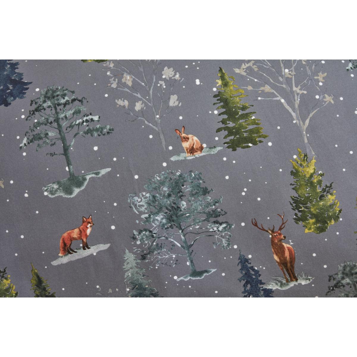 Snowy Forest Duvet Cover and Pillowcase Set - Grey / King – image 4