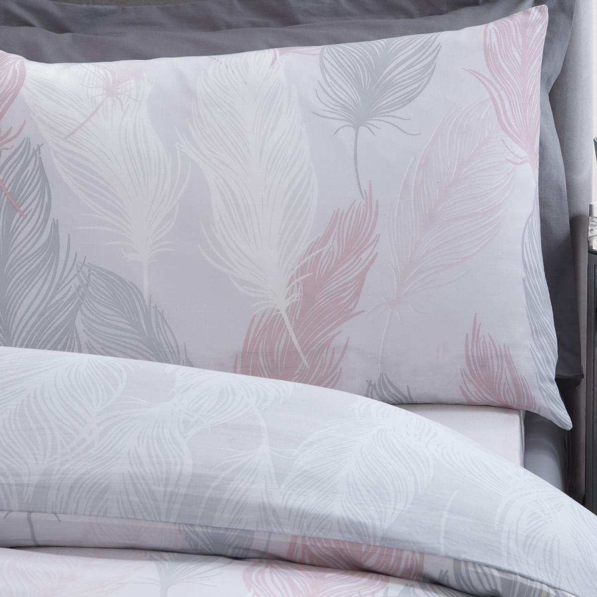 Feather Duvet Cover and Pillowcase Set - Blush / King – image 3
