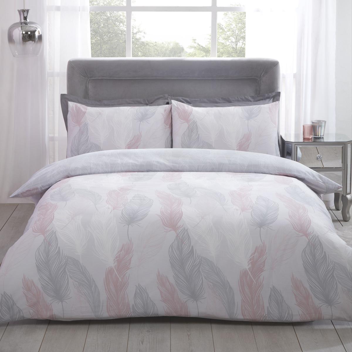 Feather Duvet Cover and Pillowcase Set - Blush / King – image 6