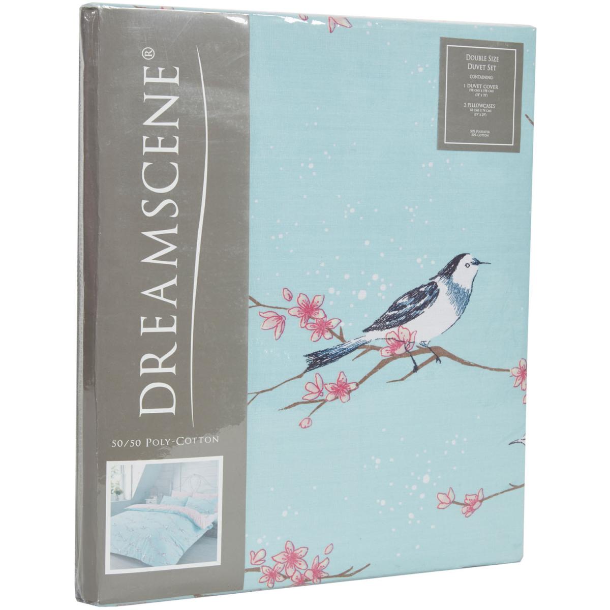 Dreamscene Blossom Bird Duvet Cover with Pillowcases - Blue / King – image 6