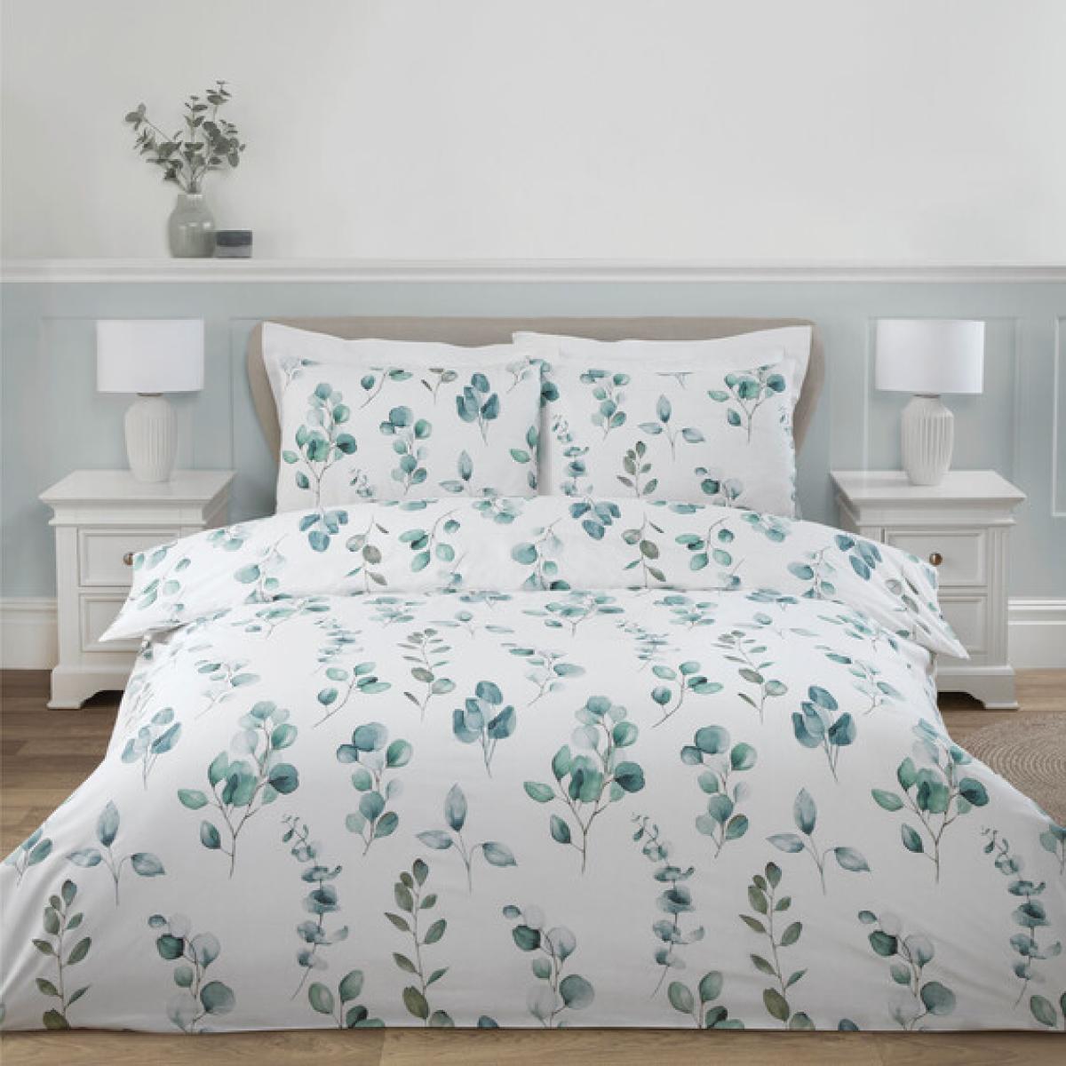 Eucalyptus Green Duvet Cover and Pillowcase Set - King size