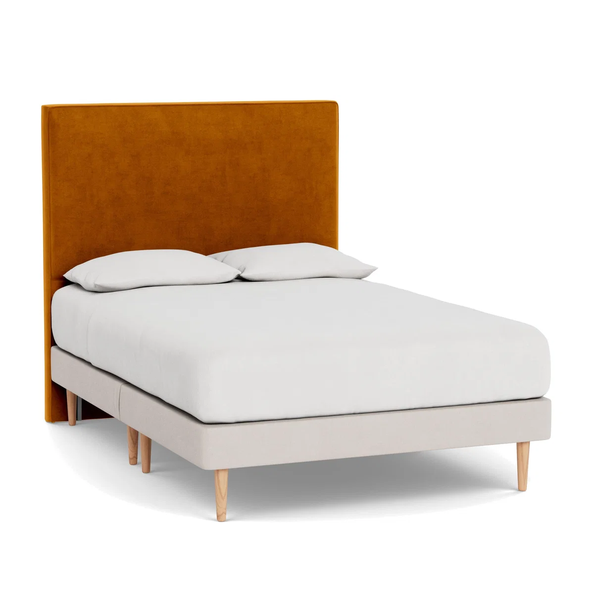 Heal's Newman Headboard King Smart Luxe Velvet Cognac - Heal's UK Furniture – image 1