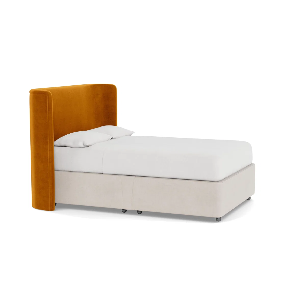 Heal's Monroe Headboard (Lift Storage) King Smart Luxe Velvet Cognac - Heal's UK Furniture – image 2