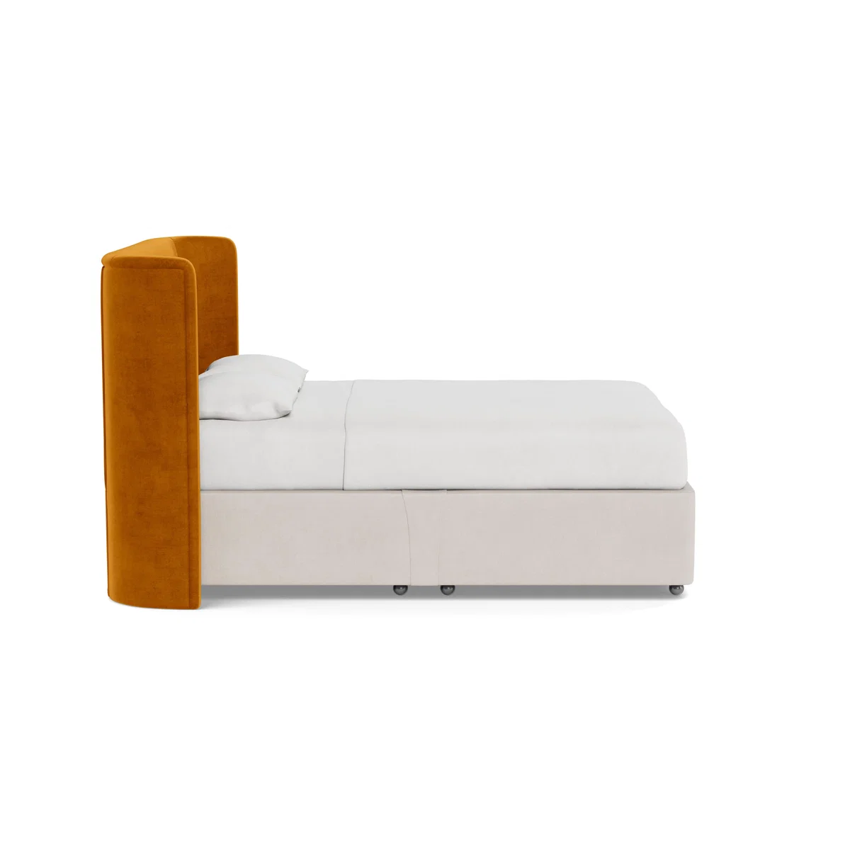 Heal's Monroe Headboard (Lift Storage) King Smart Luxe Velvet Cognac - Heal's UK Furniture – image 3