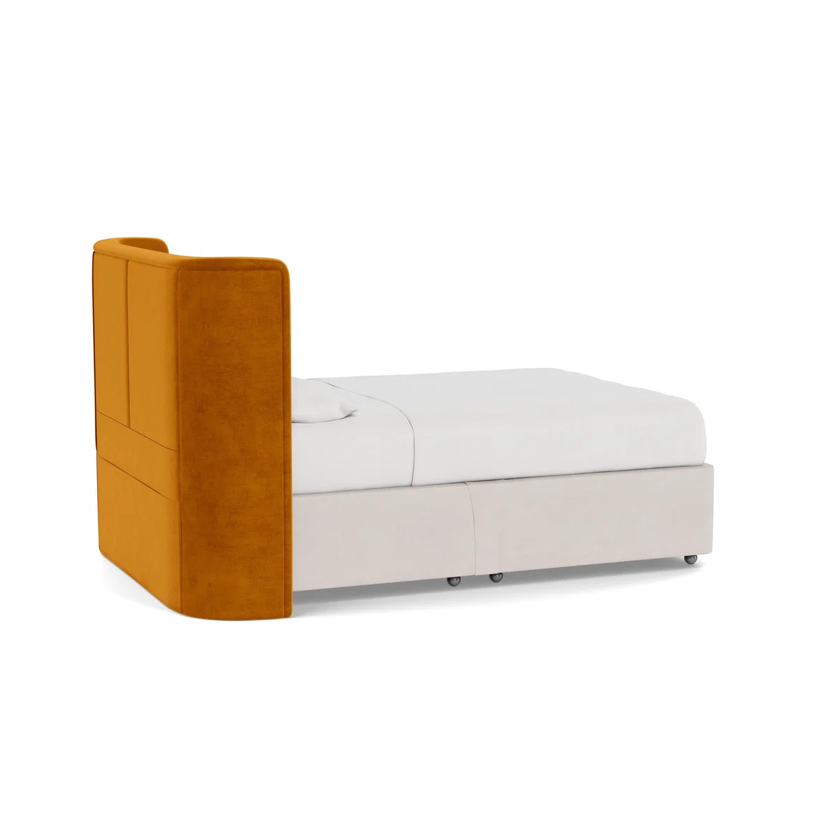 Heal's Monroe Headboard (Lift Storage) King Smart Luxe Velvet Cognac - Heal's UK Furniture – image 4