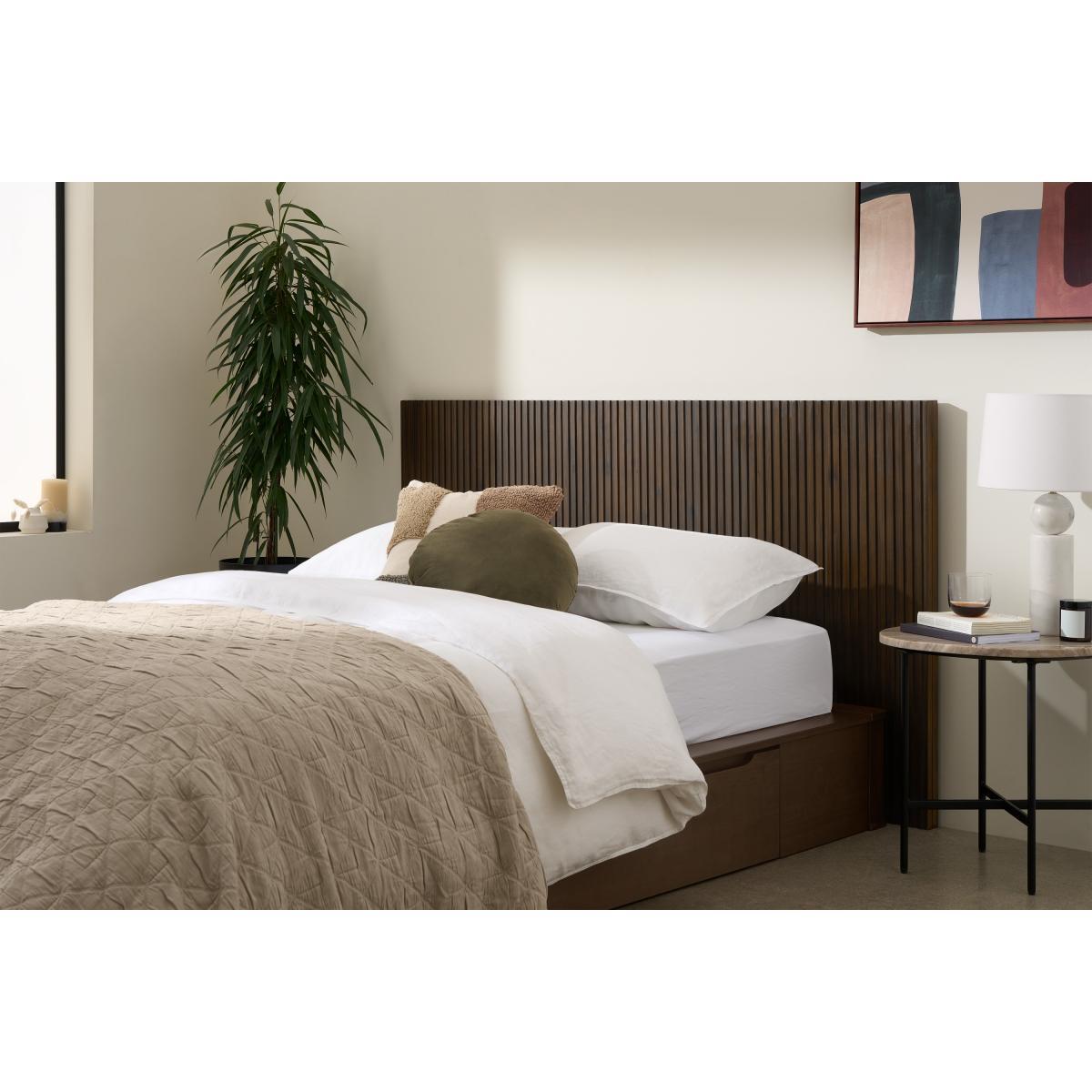 Anwick King Size Headboard, Dark Stain Acacia – image 3