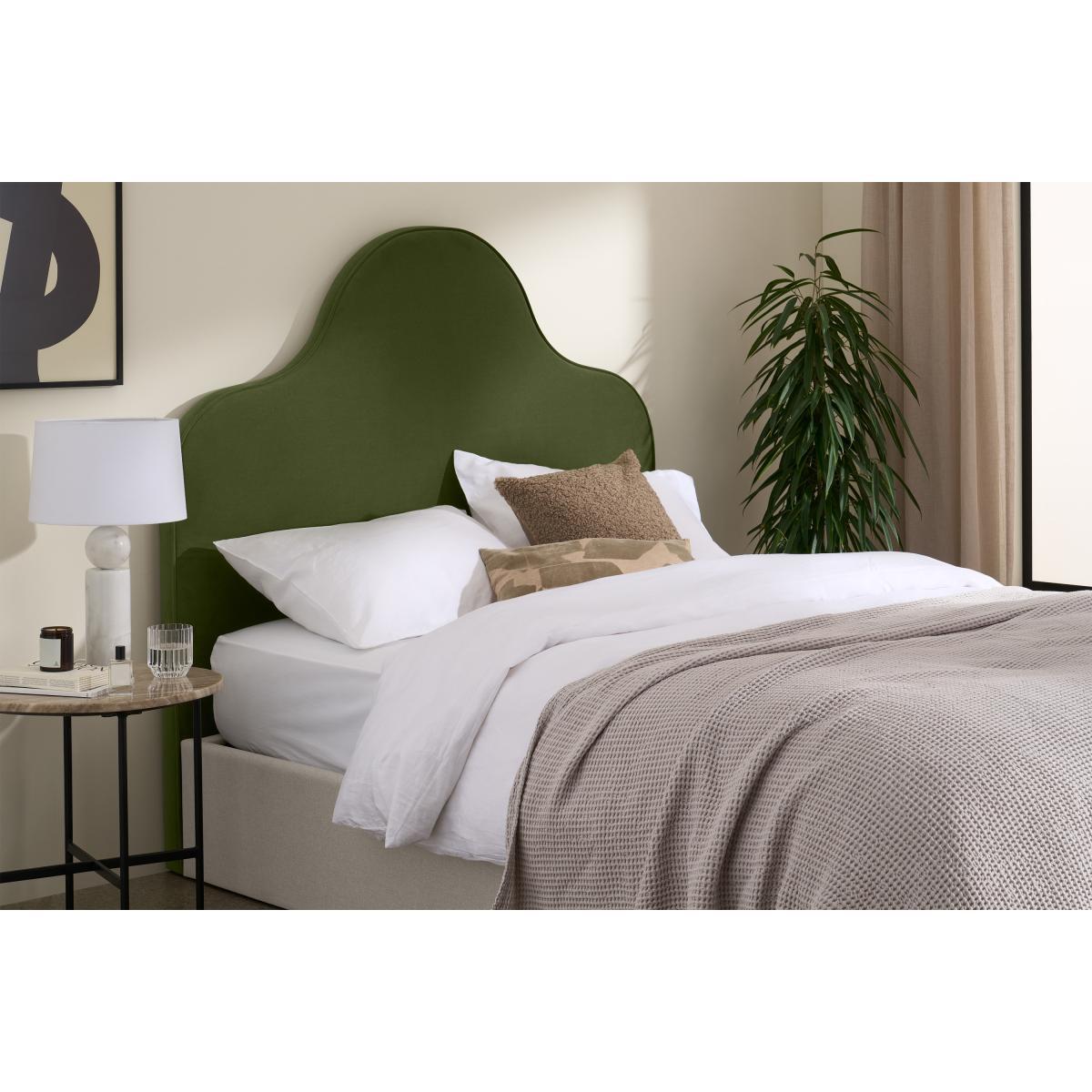 Letty King Size Headboard, Fir Green Velvet – image 3