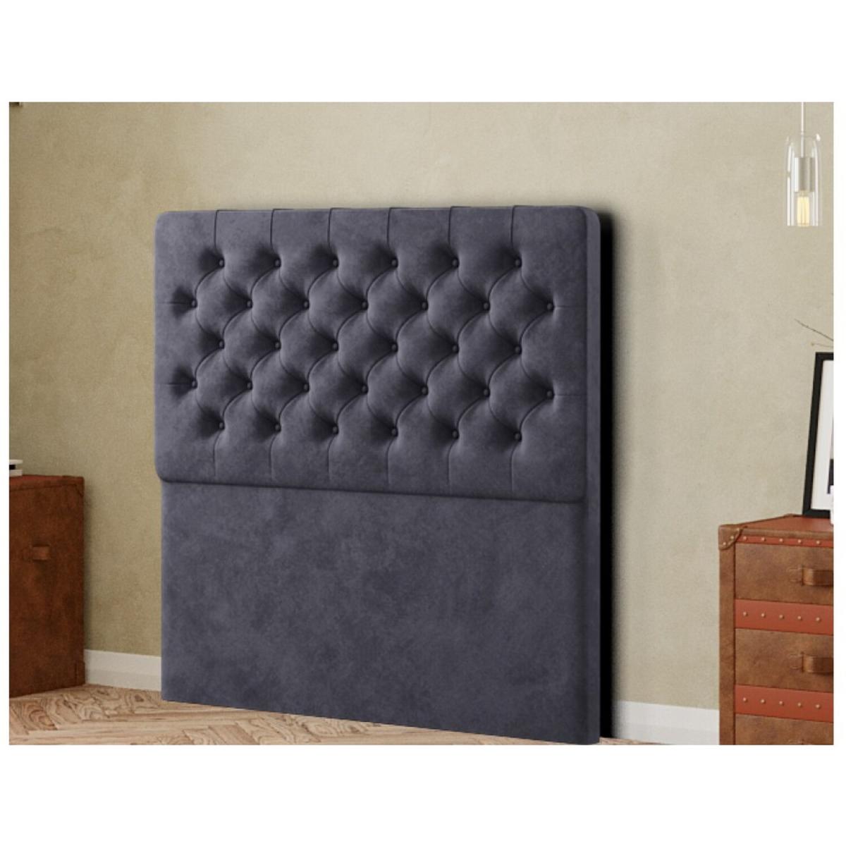 Mary Chesterfield Headboard Floor Standing  Matching Buttons Plush - Steel / King – image 2