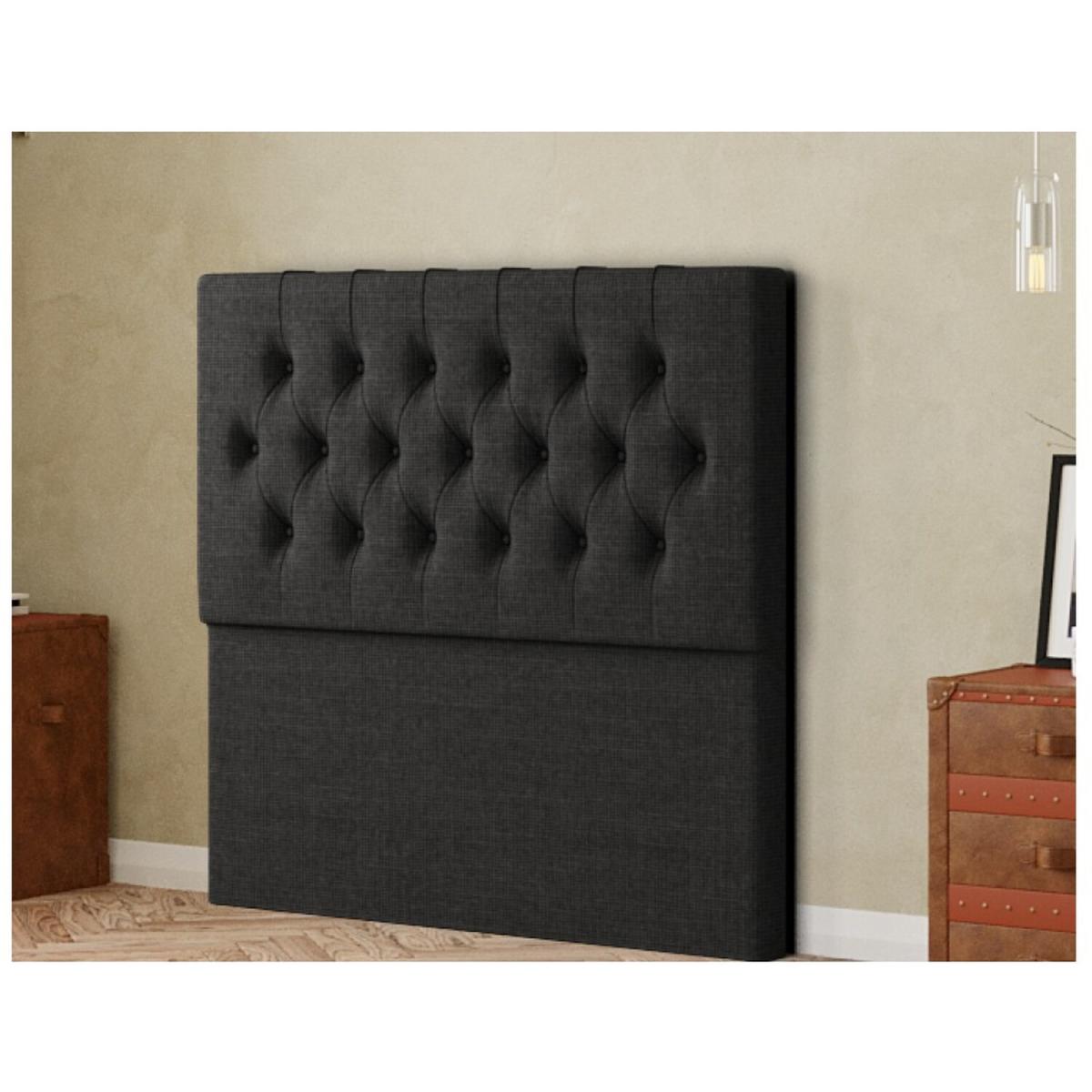 Belgrave Headboard Floor Standing  Matching Buttons Linen - Black / King – image 2