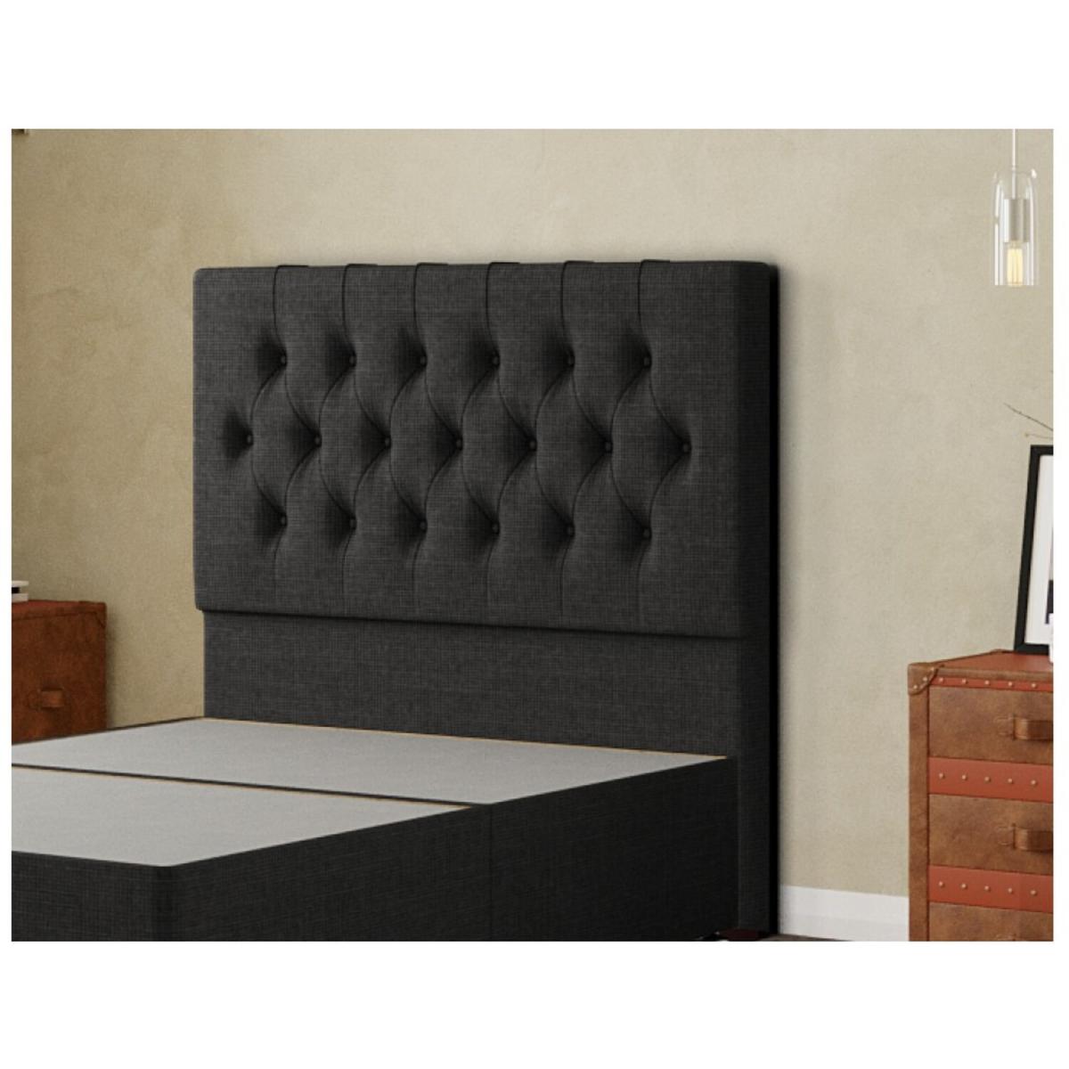 Belgrave Headboard Floor Standing  Matching Buttons Linen - Black / King – image 3