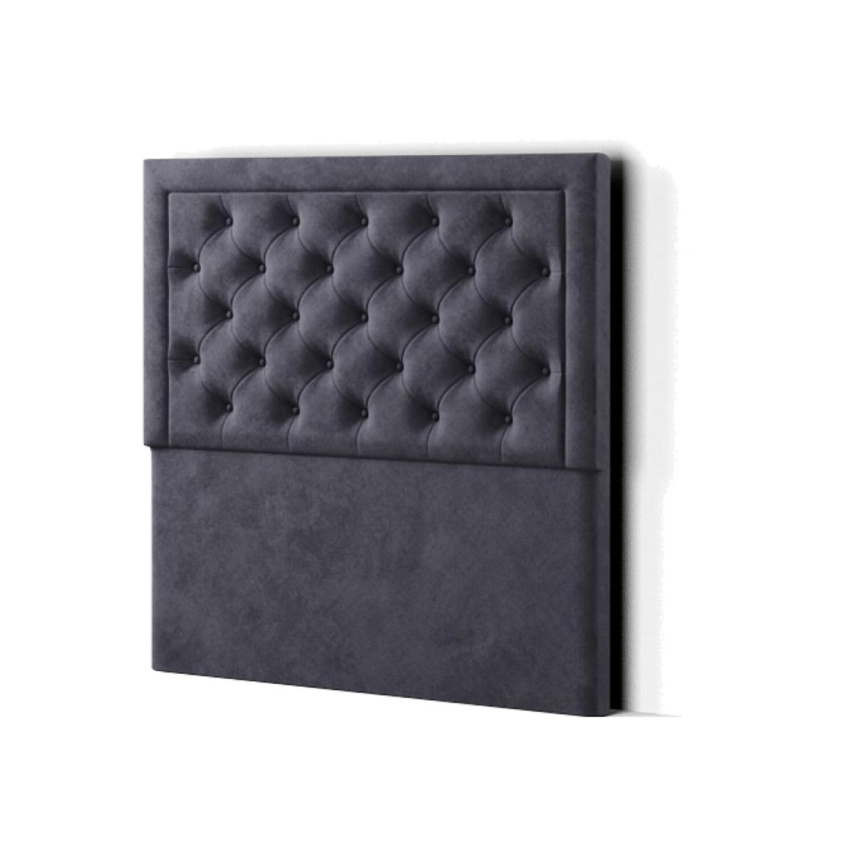 Castle Headboard Floor Standing Matching Buttons Plush - Steel / King – image 1
