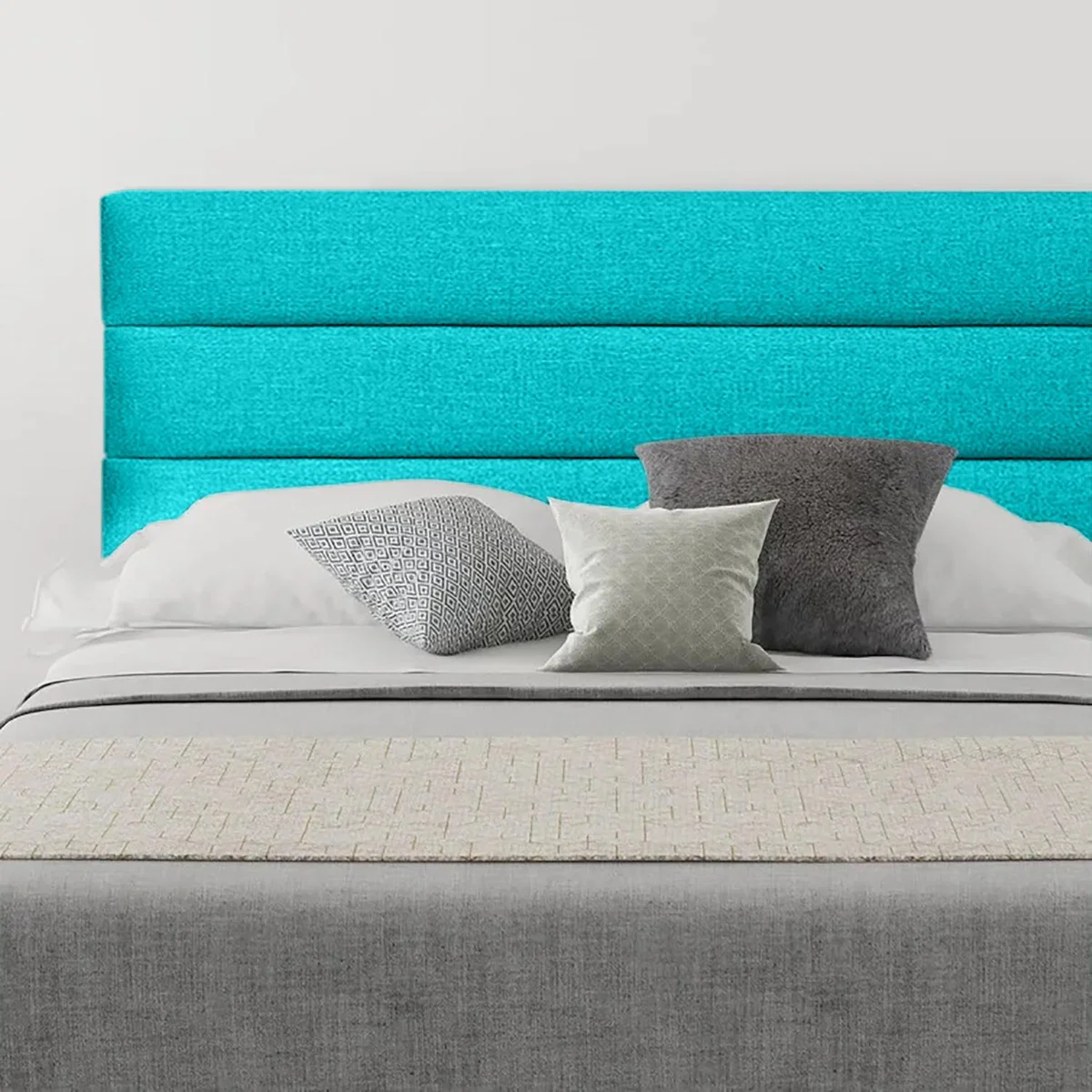 Romford 54 inch Floorstanding Headboard Plush Velvet - Teal / King