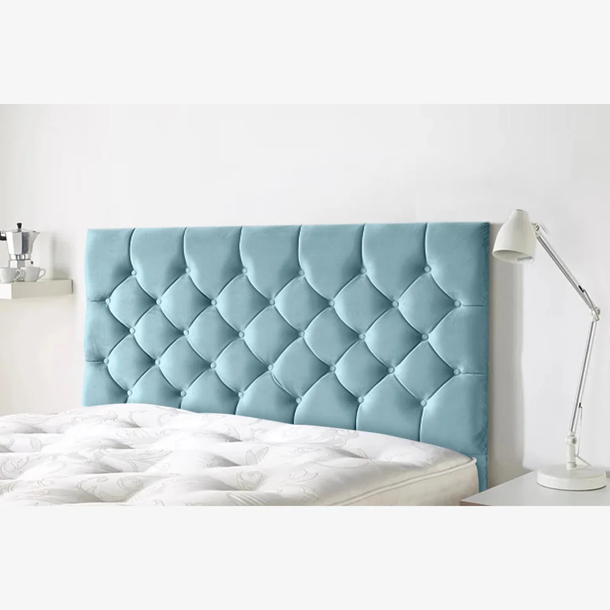 Westminister 54 inch Floorstanding Headboard Plush Velvet - Duck Egg / King