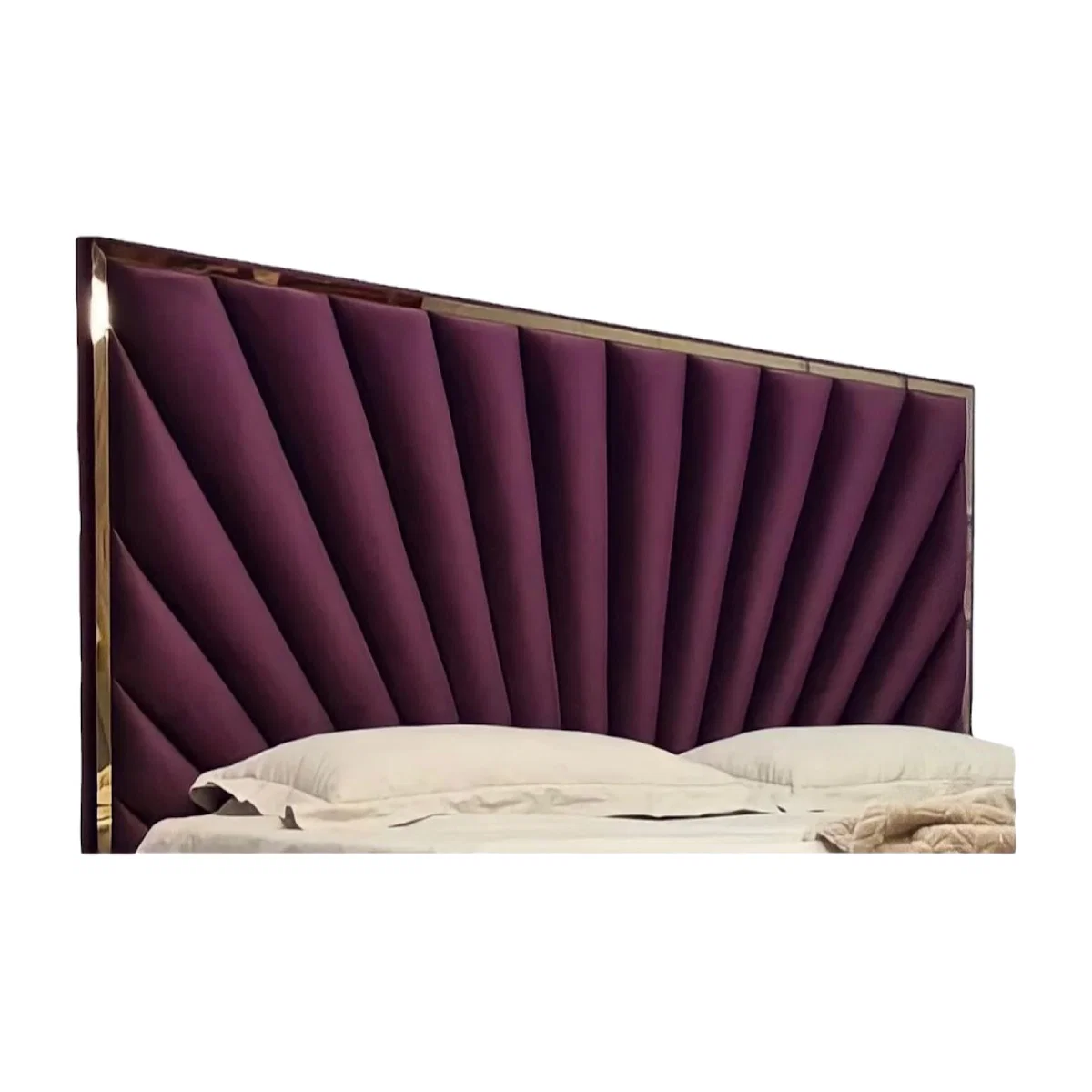 Sunrise Bezel Luxury Headboard - Maroon / King