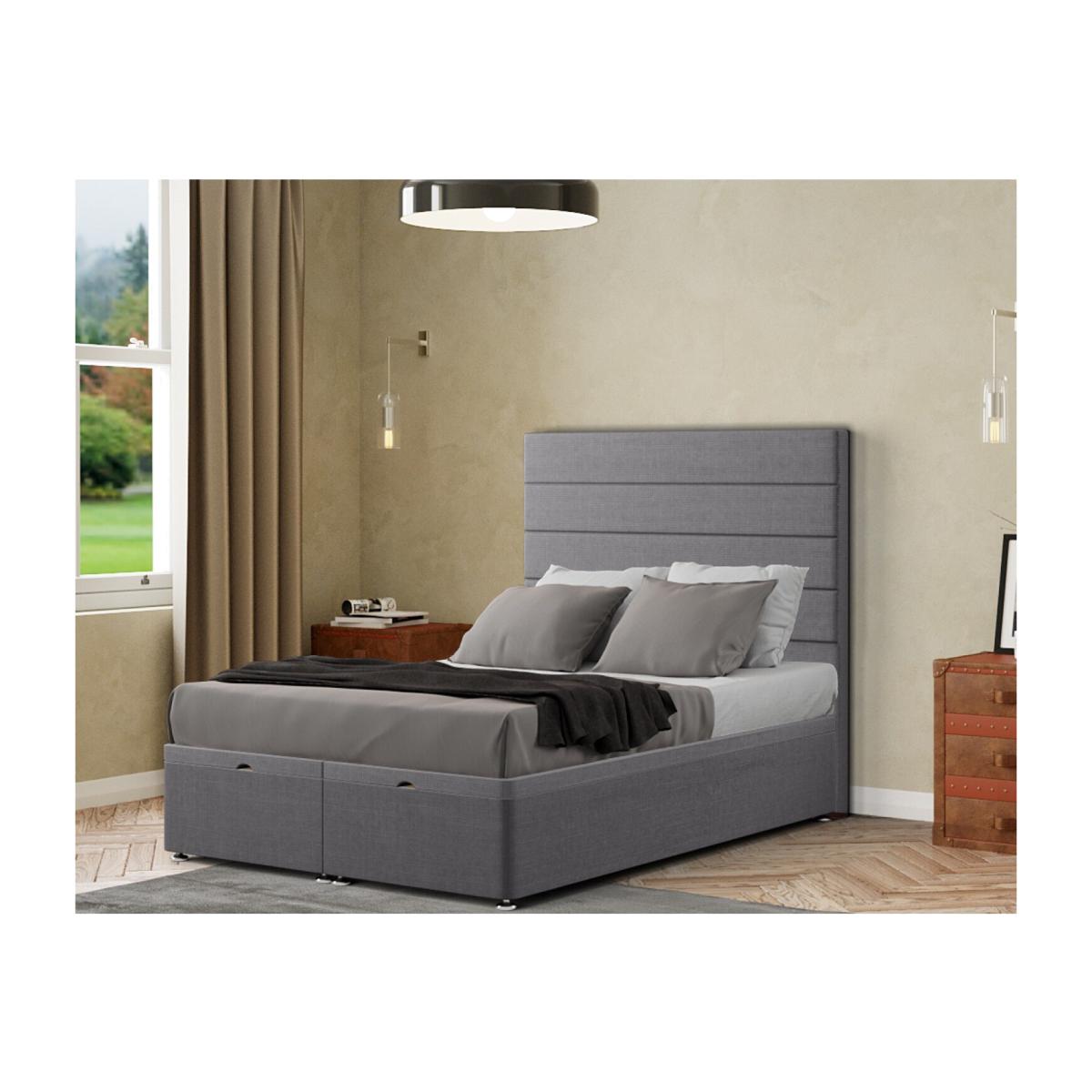 George Ottoman Bed Floor Standing Headboard Linen - Grey / King