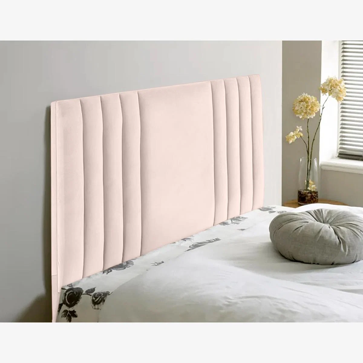 Lewis 54 inch Floorstanding Headboard Plush Velvet - Blush / King