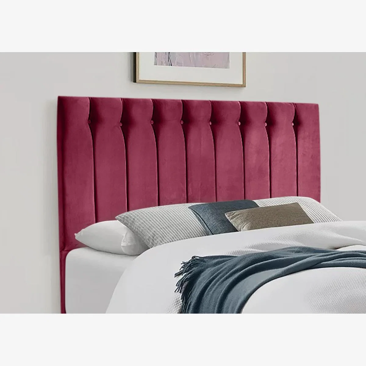 Genie 54 inch Floorstanding Headboard Plush Velvet - Maroon / King