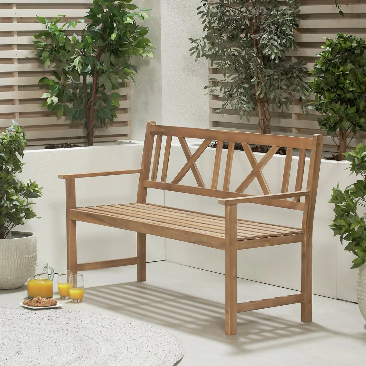 Pacific Cambridge 3 Seater Wooden Garden Bench - Natural – image 1