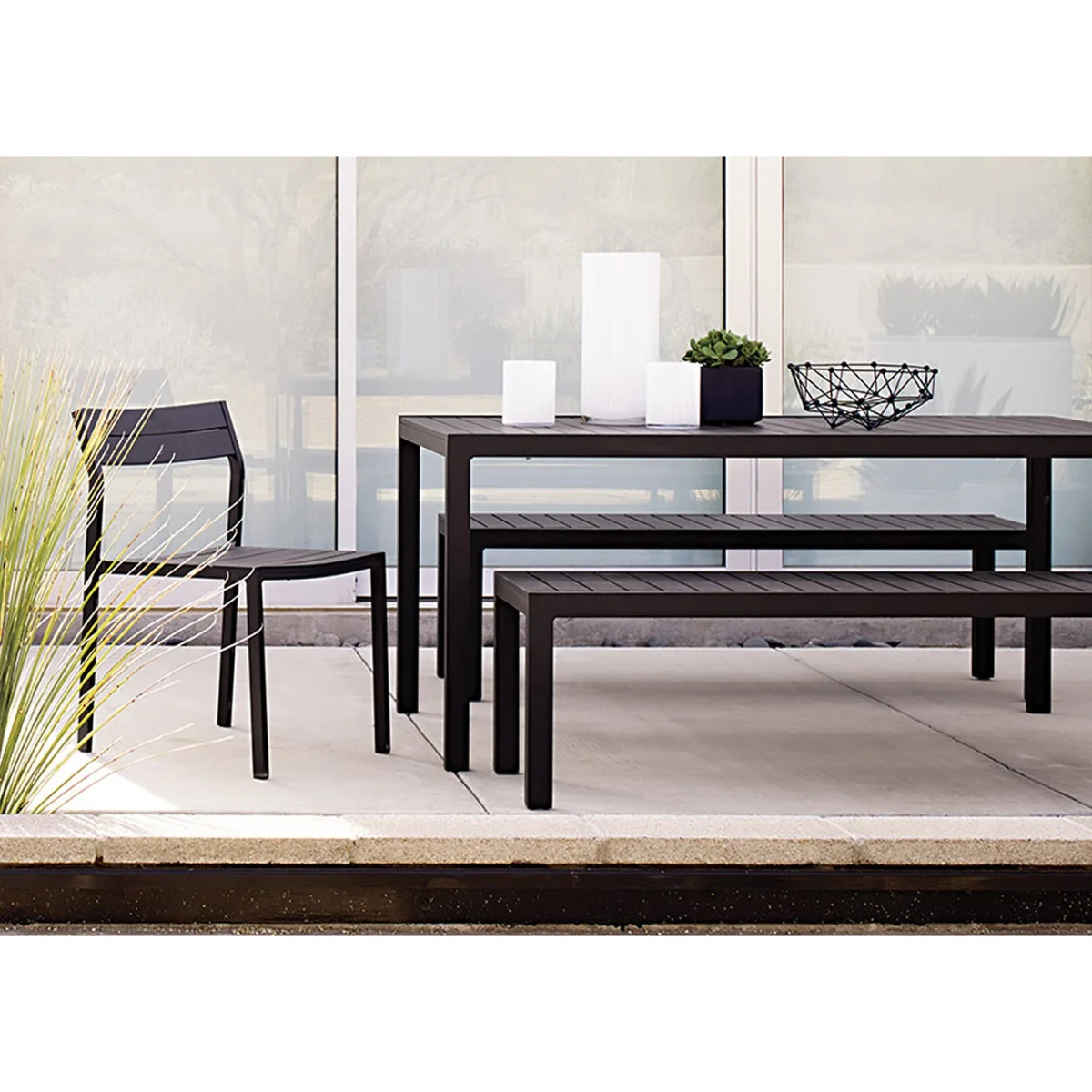Case Eos Outdoor Bench Pebble Grey – image 6