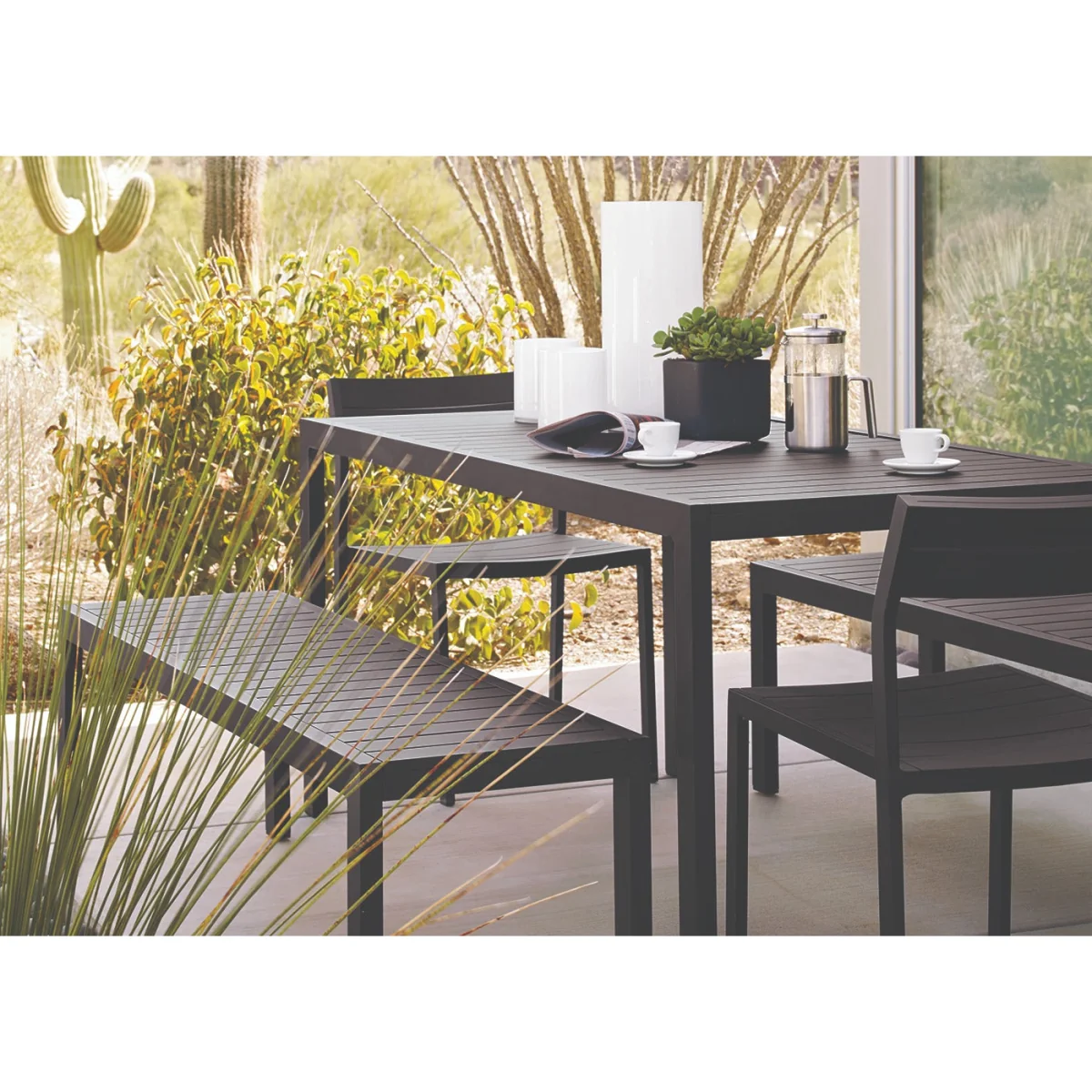 Case Eos Outdoor Bench Pebble Grey – image 8