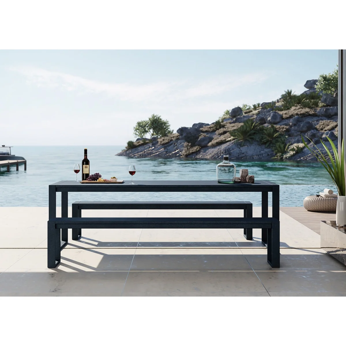 Case Eos Outdoor Communal Bench Pebble Grey – image 4
