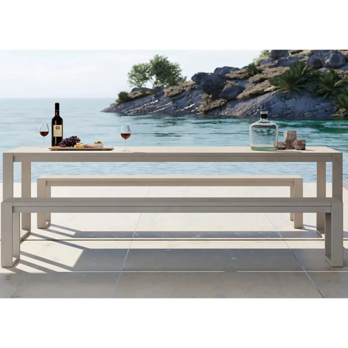 Case Eos Outdoor Communal Bench Pebble Grey – image 5