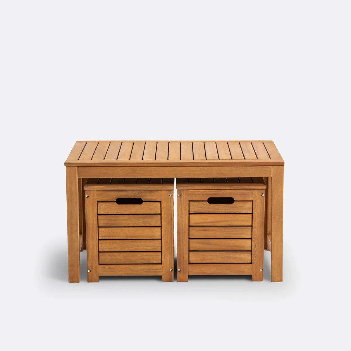 Garden Acacia Bench and Storage Chests – image 3