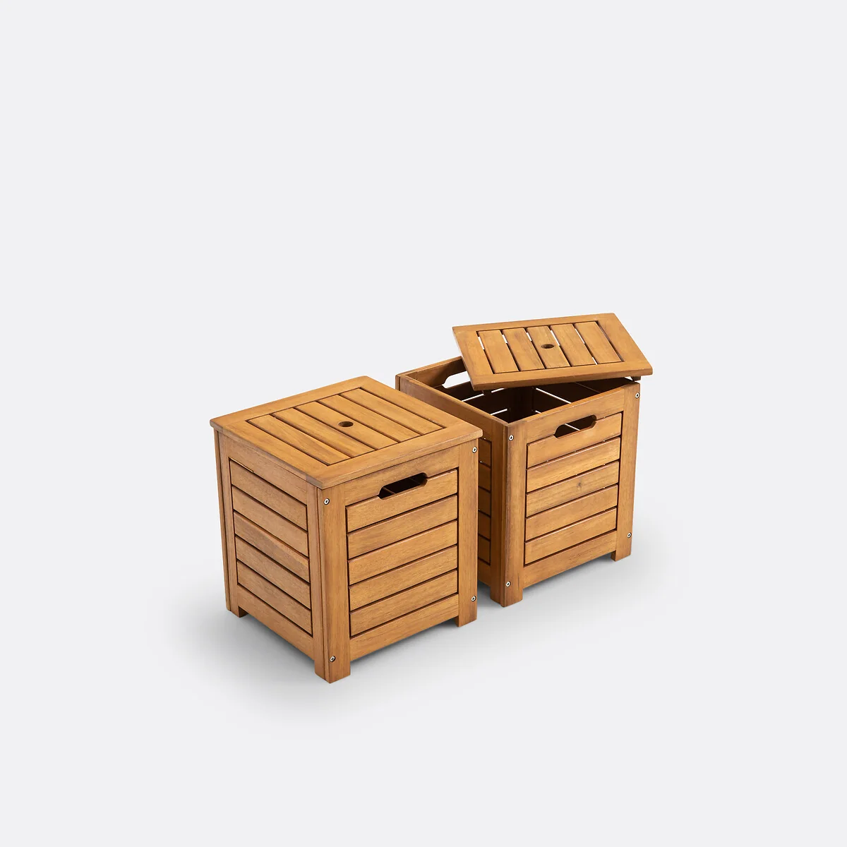 Garden Acacia Bench and Storage Chests – image 5