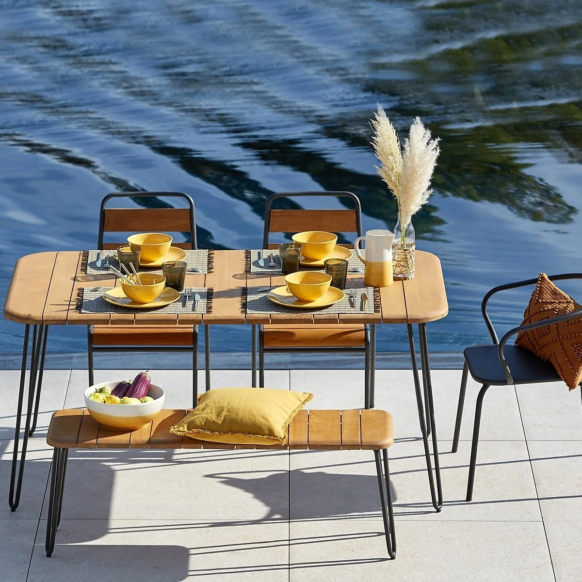 Spritz Acacia Folding Garden Bench – image 2
