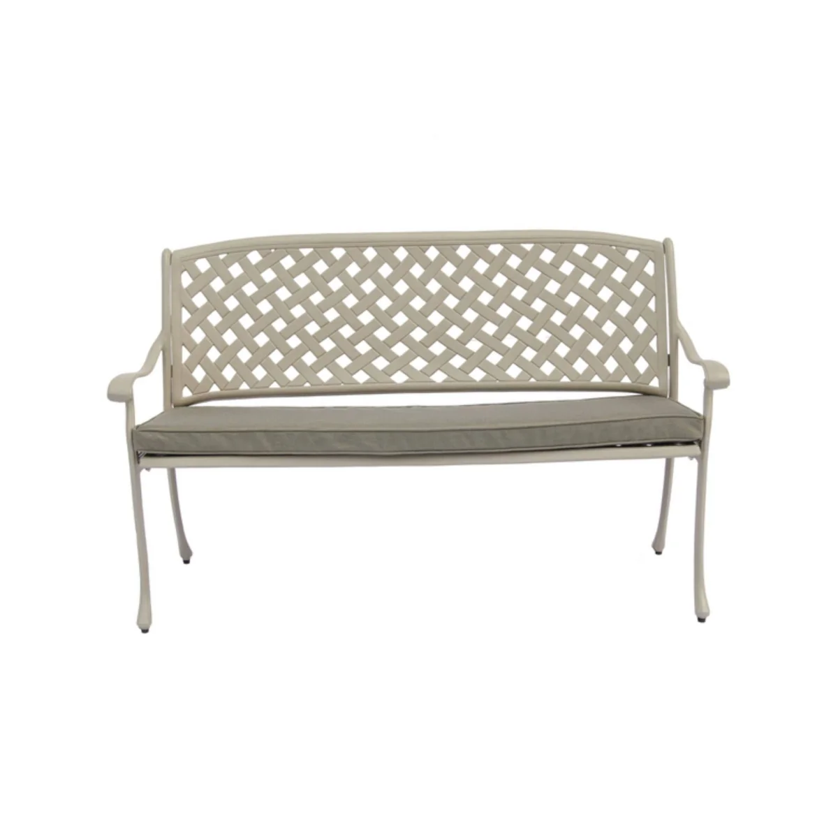 Bramblecrest Rome Cast Aluminium 3 Seat Bench Light Grey – image 2