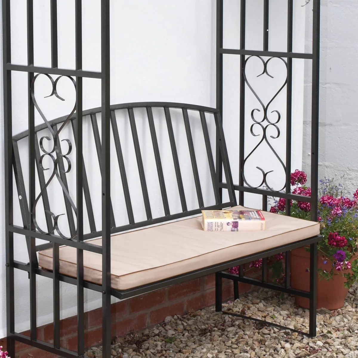 Huntingdon Garden Arch with Bench - Black / Gun Metal Grey – image 4