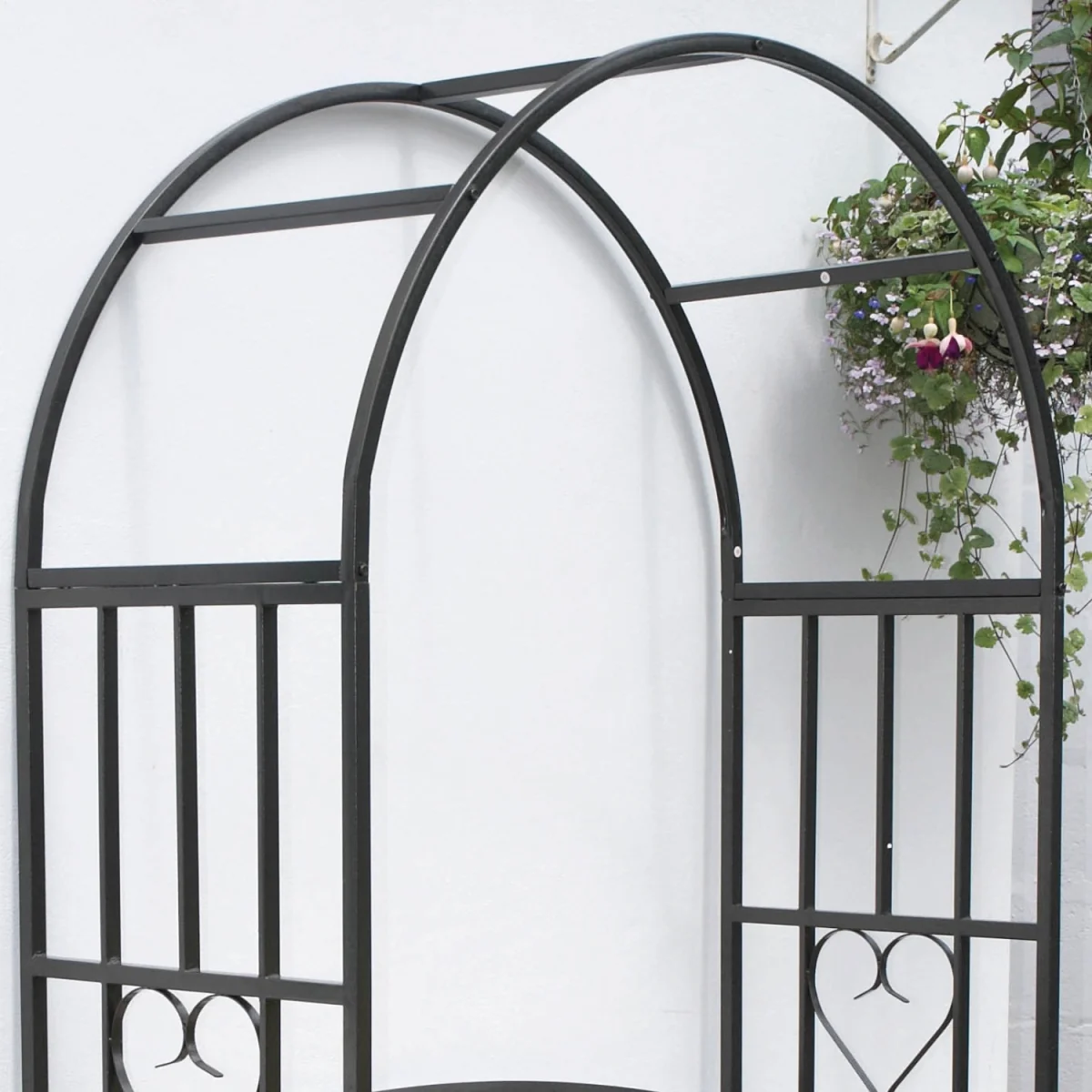 Huntingdon Garden Arch with Bench - Black / Gun Metal Grey – image 5