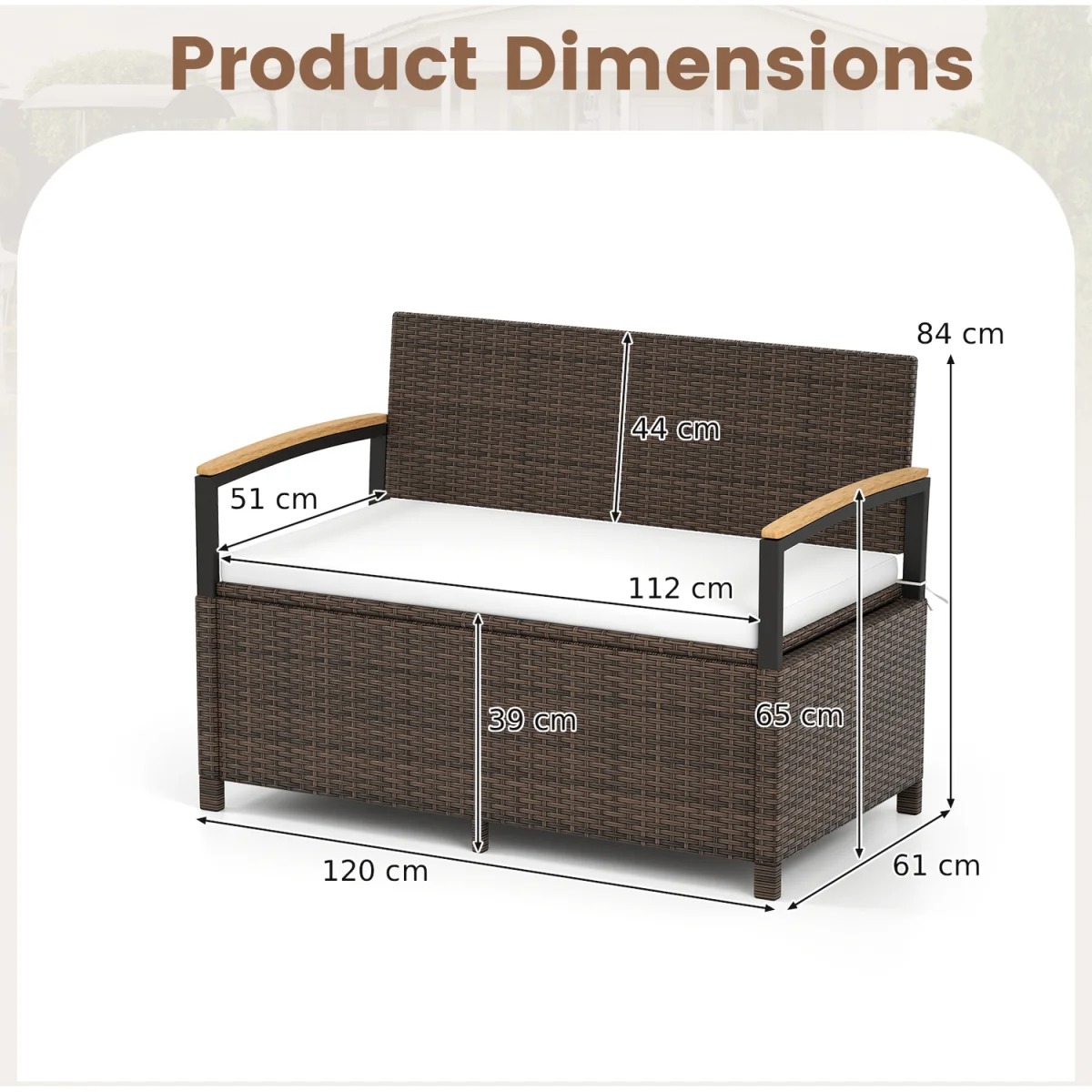 Outdoor Storage Bench Deck Box - White – image 3