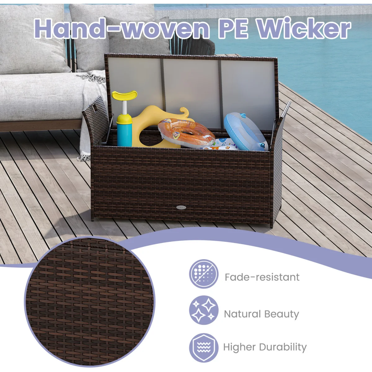 Outdoor Storage Bench - Grey – image 4