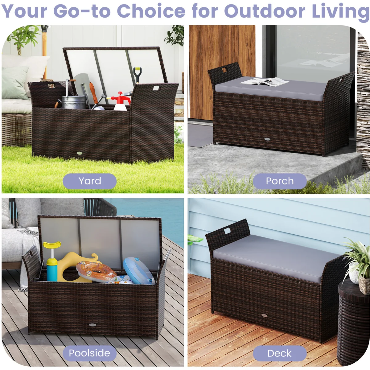 Outdoor Storage Bench - Grey – image 6