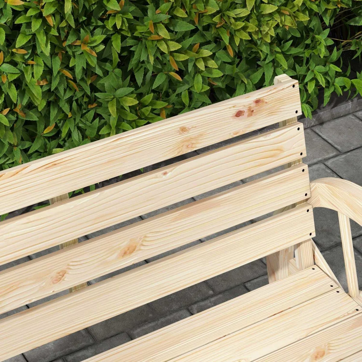 Hata Zilu Natural Rustic Wagon Wheel Garden Bench With Armrests – image 9