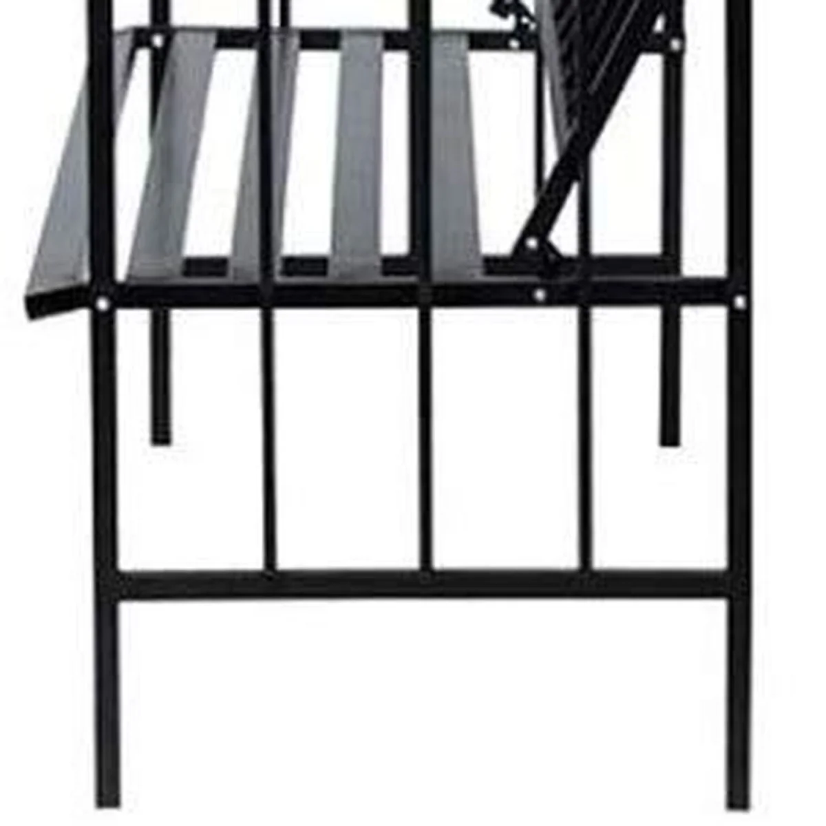 Garden Metal Black Rose Arch Trellis Pergola Arbour With Bench - Black – image 4