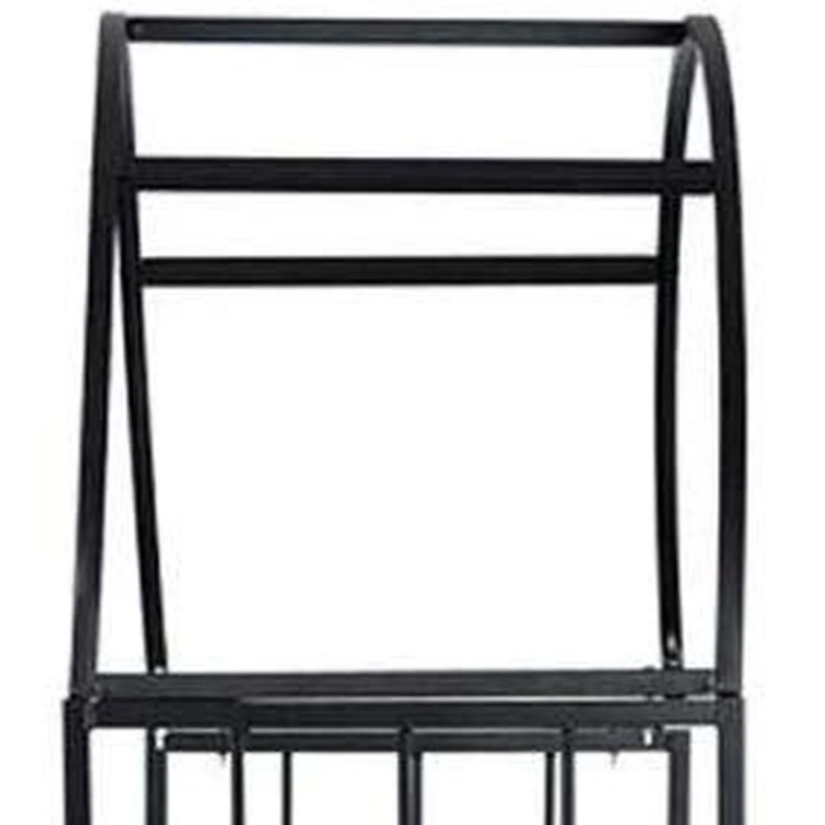 Garden Metal Black Rose Arch Trellis Pergola Arbour With Bench - Black – image 5