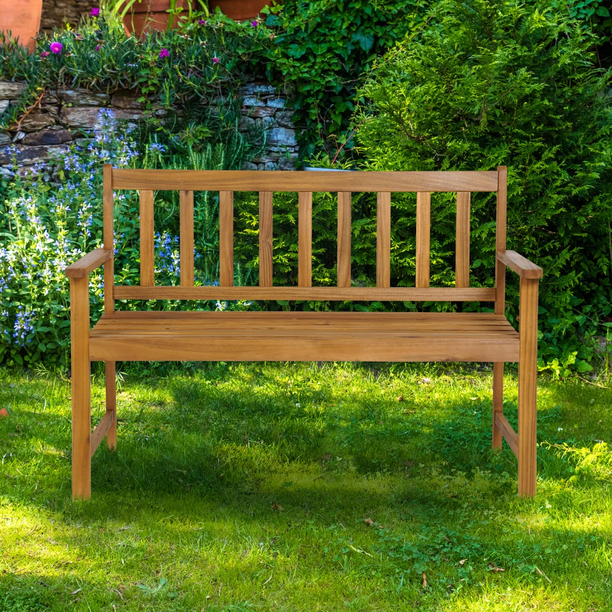 2-Person Garden Bench - Brown – image 3