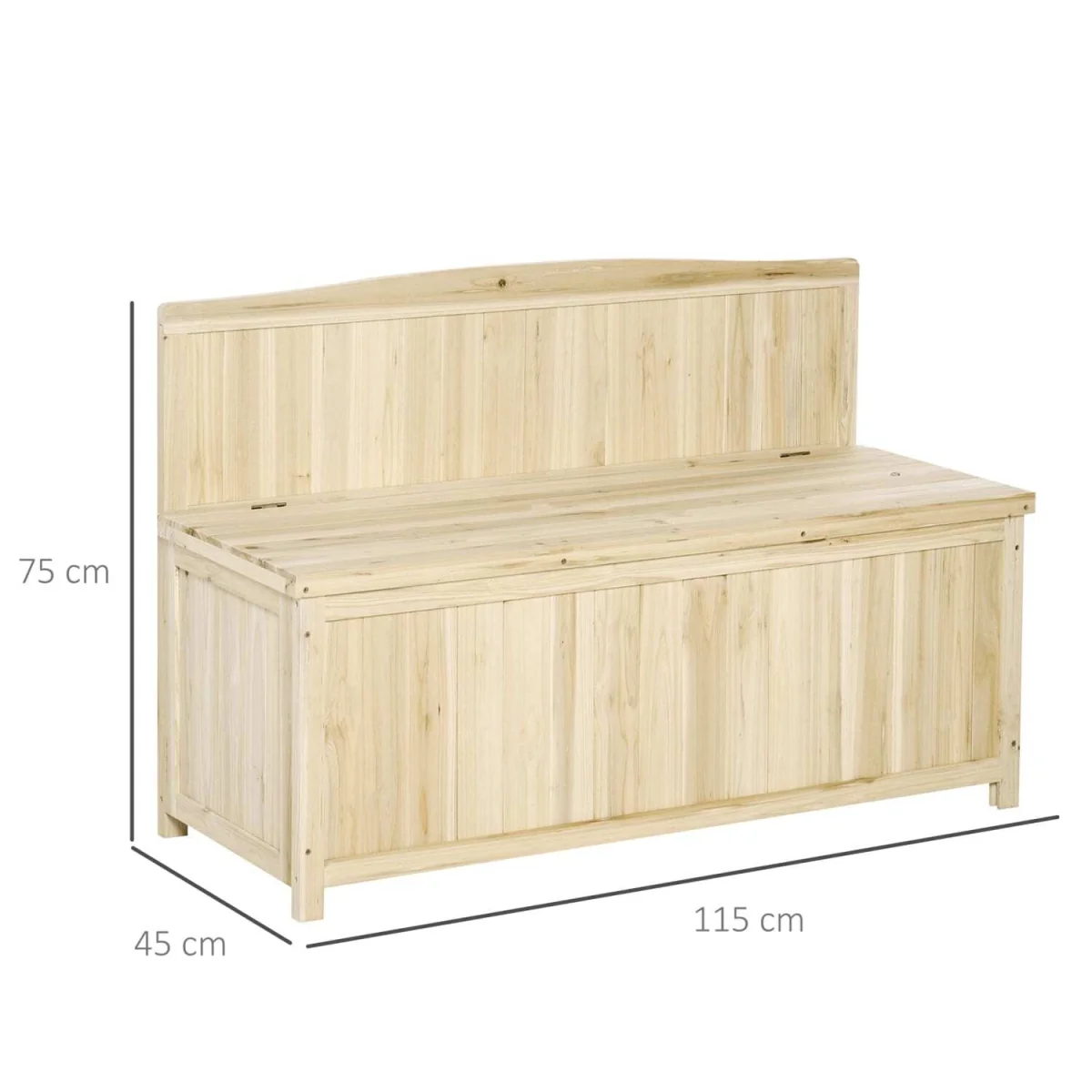 Venamo Wood Natural Outdoor Storage Bench with Lift-Up Seat for Garden – image 2