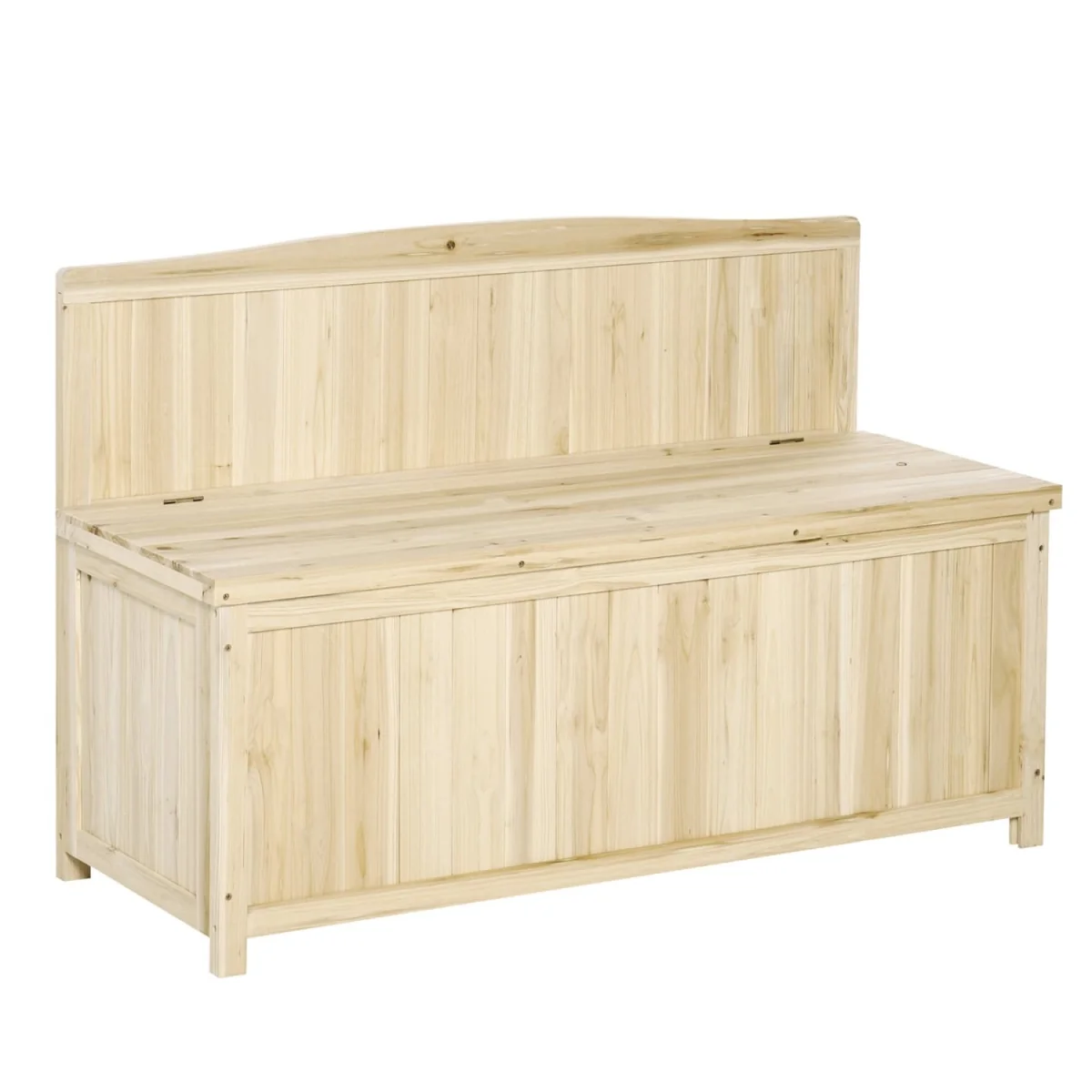 Venamo Wood Natural Outdoor Storage Bench with Lift-Up Seat for Garden – image 3