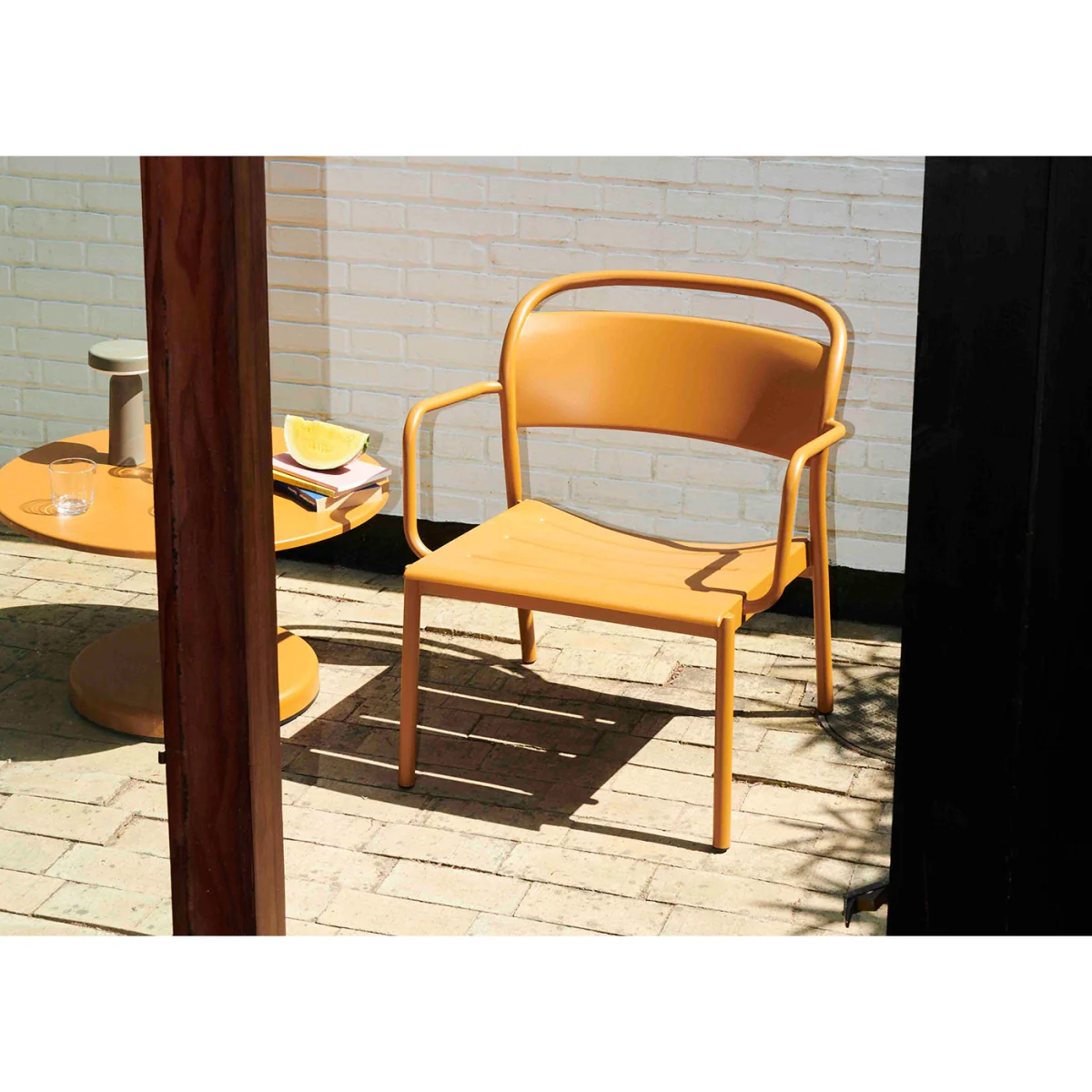Muuto Linear Outdoor Steel Lounge Armchair Burnt Orange – image 11