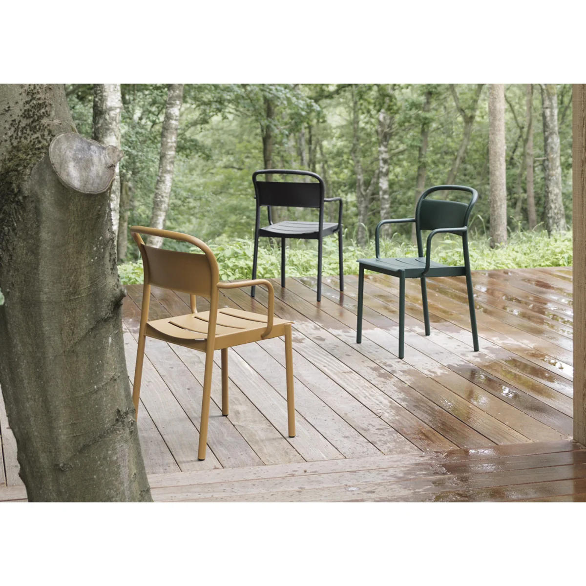 Muuto Linear Outdoor Steel Lounge Armchair Burnt Orange – image 5