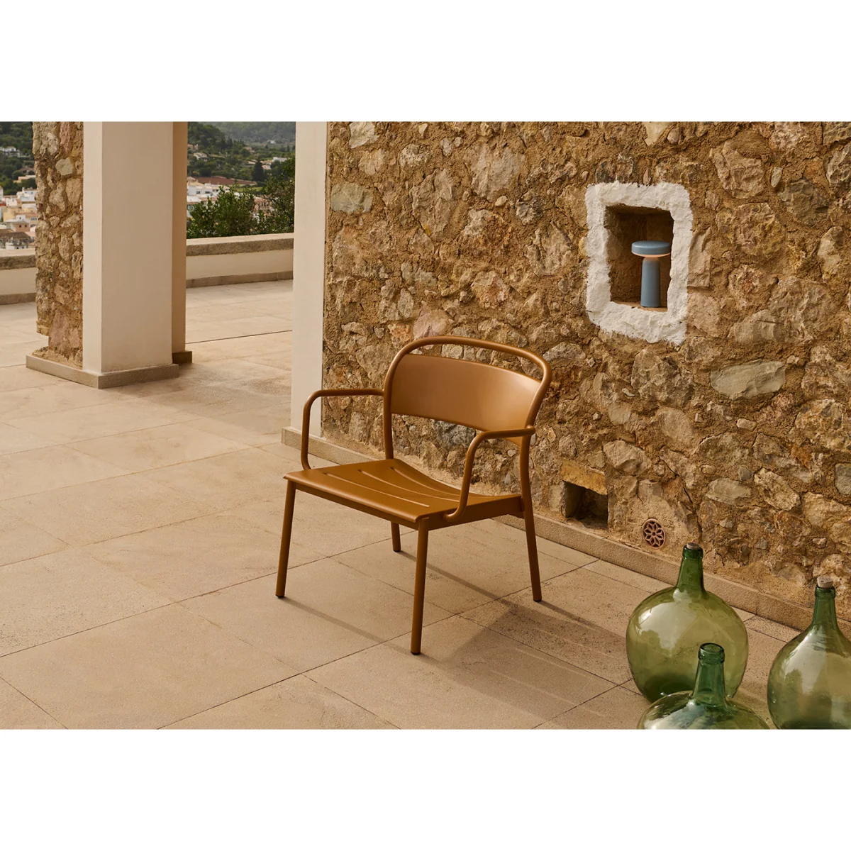 Muuto Linear Outdoor Steel Lounge Armchair Burnt Orange – image 7