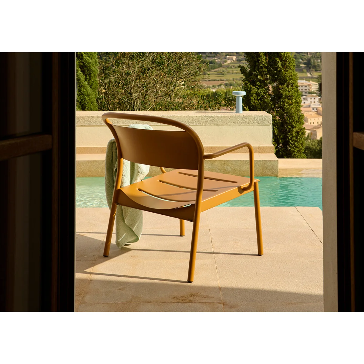 Muuto Linear Outdoor Steel Lounge Armchair Burnt Orange – image 9